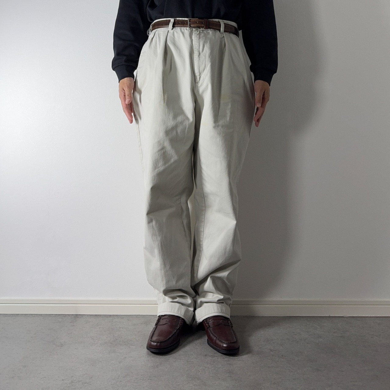 90s Polo by Ralph Lauren POLO CHINO ANDREW "made in USA" off-white W34.5L31.5相当 古着 - 14