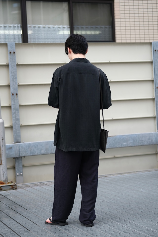 Utah/ 90's "PERRY ELLIS" geometric all silk open collar short-sleeve shirt