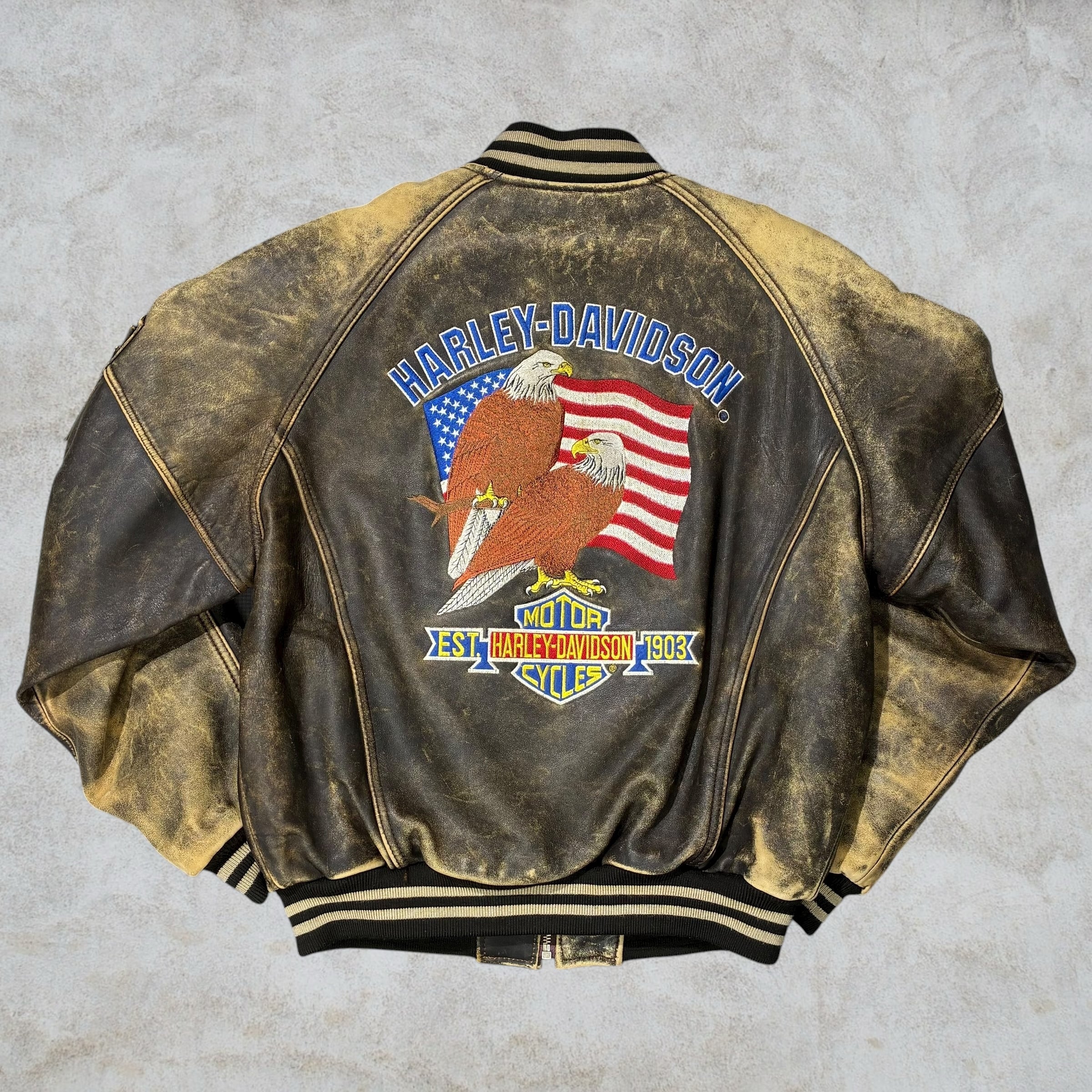 POSH BOY】 ポッシュボーイ スタジャン ワッペン刺繍 袖レザー 80s