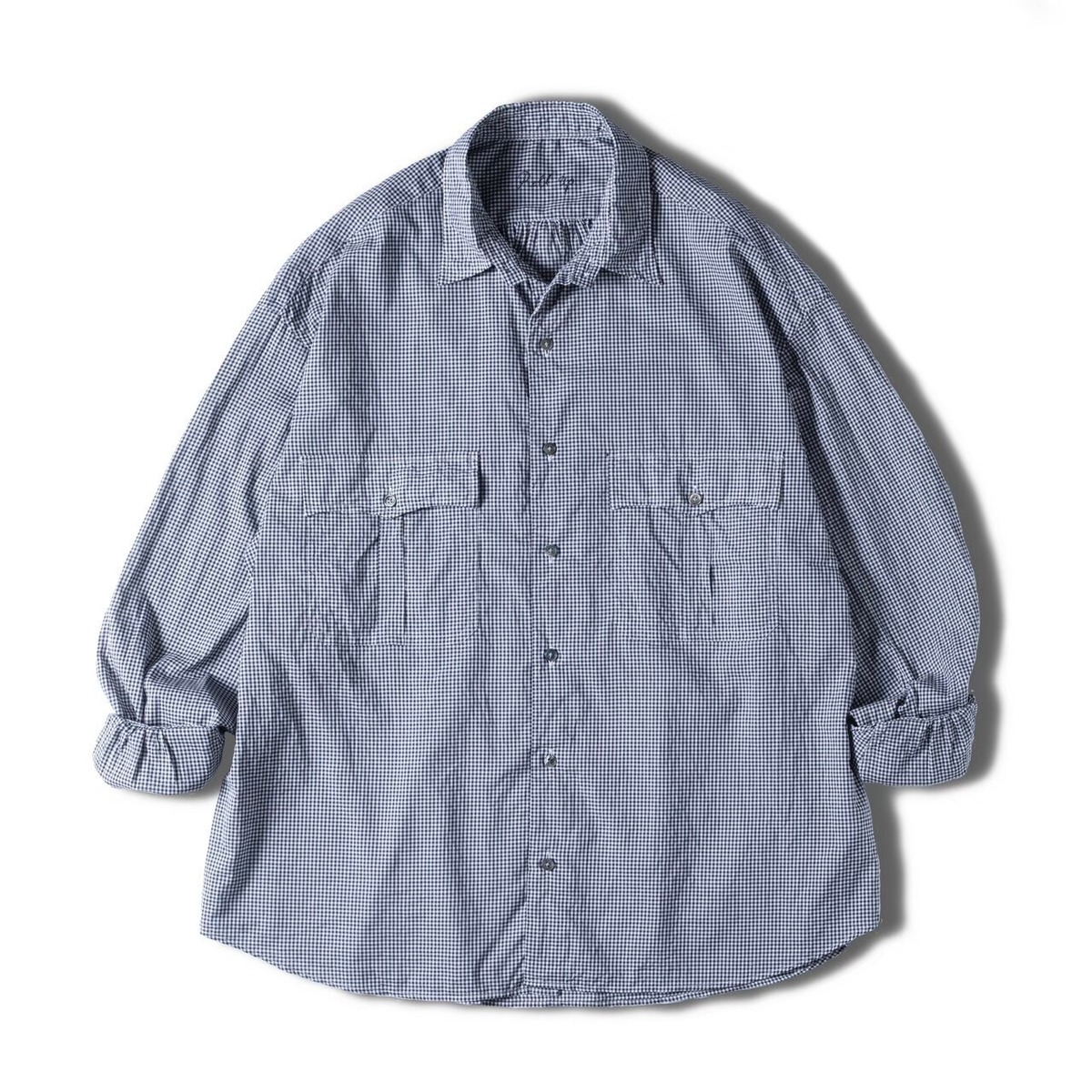 PC EXCLUSIVE” ROLL UP GINGHAM CHECK SHIRT (PORTER CLASSIC ORIGINAL 