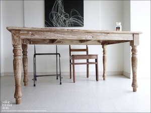 オールドチークダイニングテーブルLWW 食卓テーブル デスク 木製 ハンドメイド 天然木 銘木 机 シンプル 新品 総無垢 幅150cm×奥行き89cm