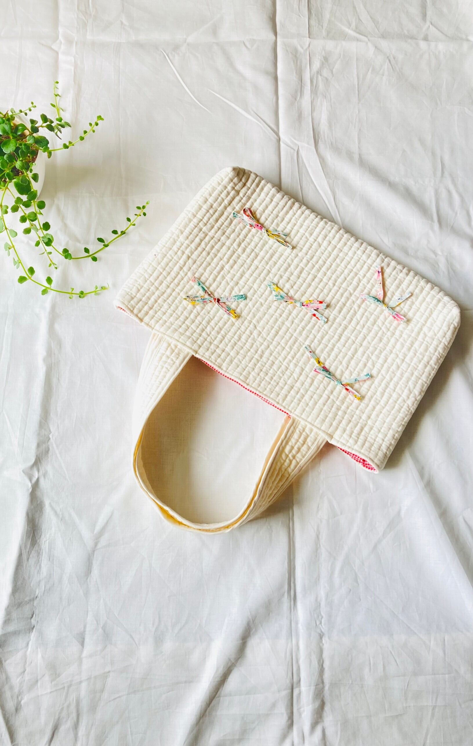 韓国ヌビ&リバティリボン トートバッグ Mサイズ サブバッグ