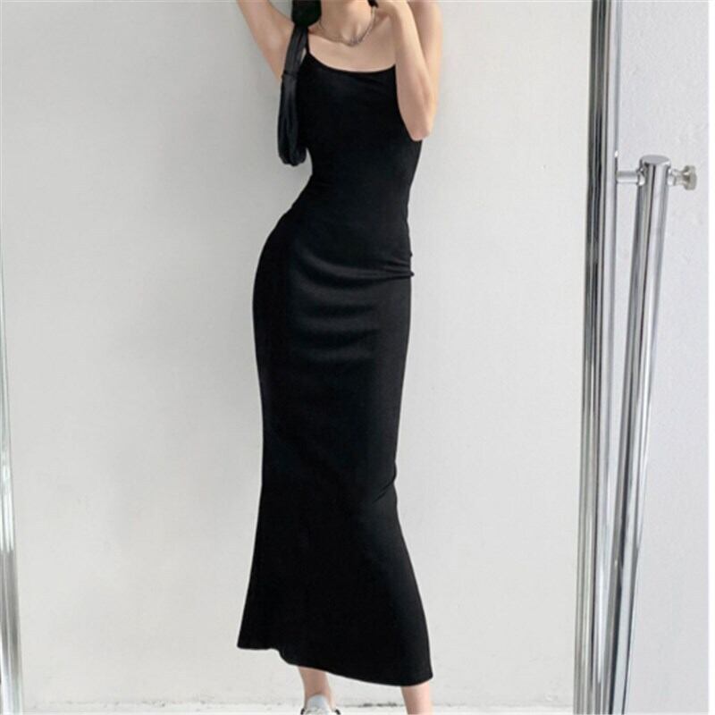 ロングワンピース ノースリーブ マーメイド スマート サスペンダー ハイウエスト きれいめ シンプル 大人 上品 おしゃれ かっこいい 大人女子 こなれ感 スポーティー クール モード系 セクシー エレガント 主役級 無地 夏 20代 30代 40代 レディース 女性用 ママ デート お出かけ 休日 イベント リゾート 旅行 海 プール ショッピング 着回し ファッション スタイル 楽ちん プレゼント S M カーボングレー ブラック ブラウン カーキ ピンク ライトグレー ディープシーブルー