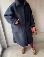 【25aw・再販開始!!】Girlish Boa Long Coat_Navyのみ