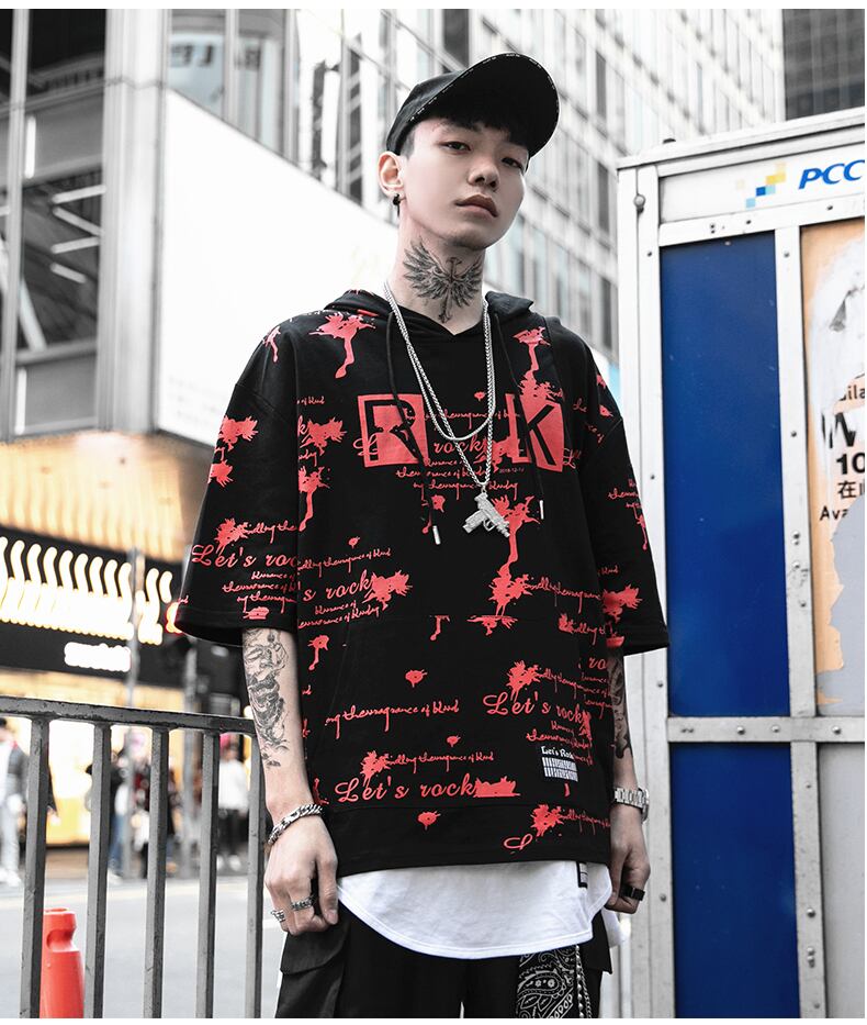 全2色 Tシャツ カットソー プリント カジュアル ストリート 