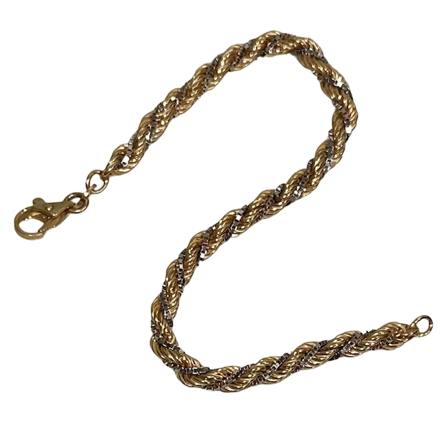 vintage two-tone 9ct gold twist brcelet