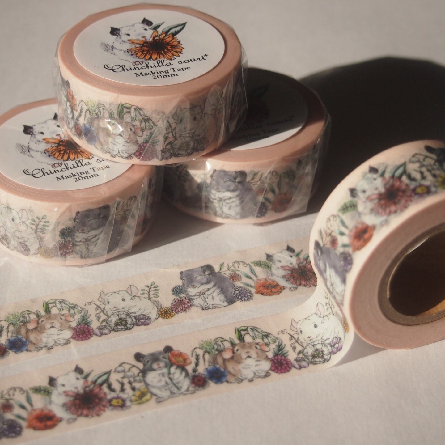 花とチンチラマスキングテープ