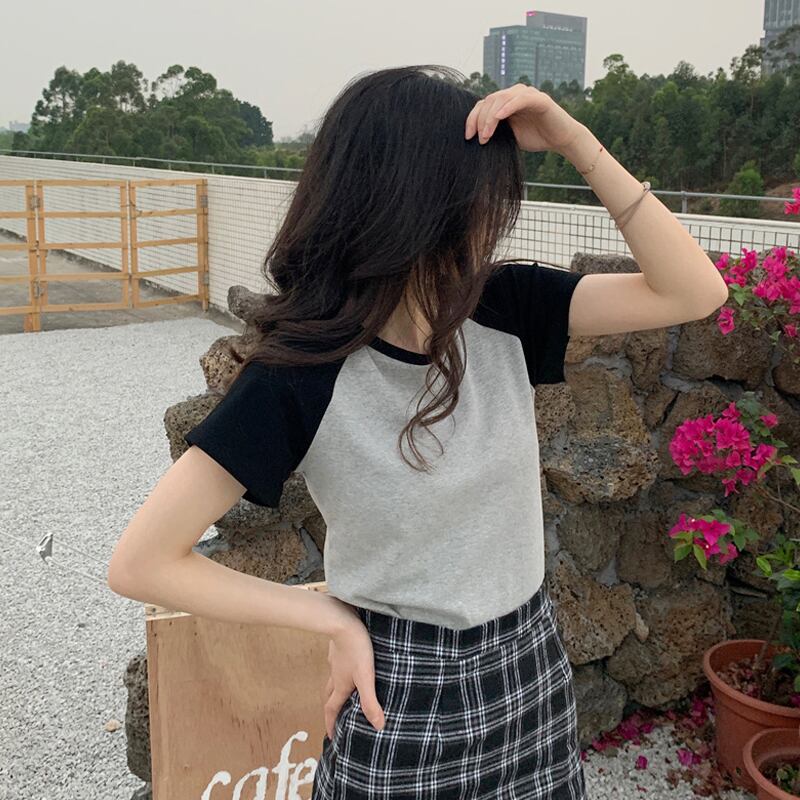 ショートTシャツ サマースタンダードトップス レトロ 夏物 試着室65862359613