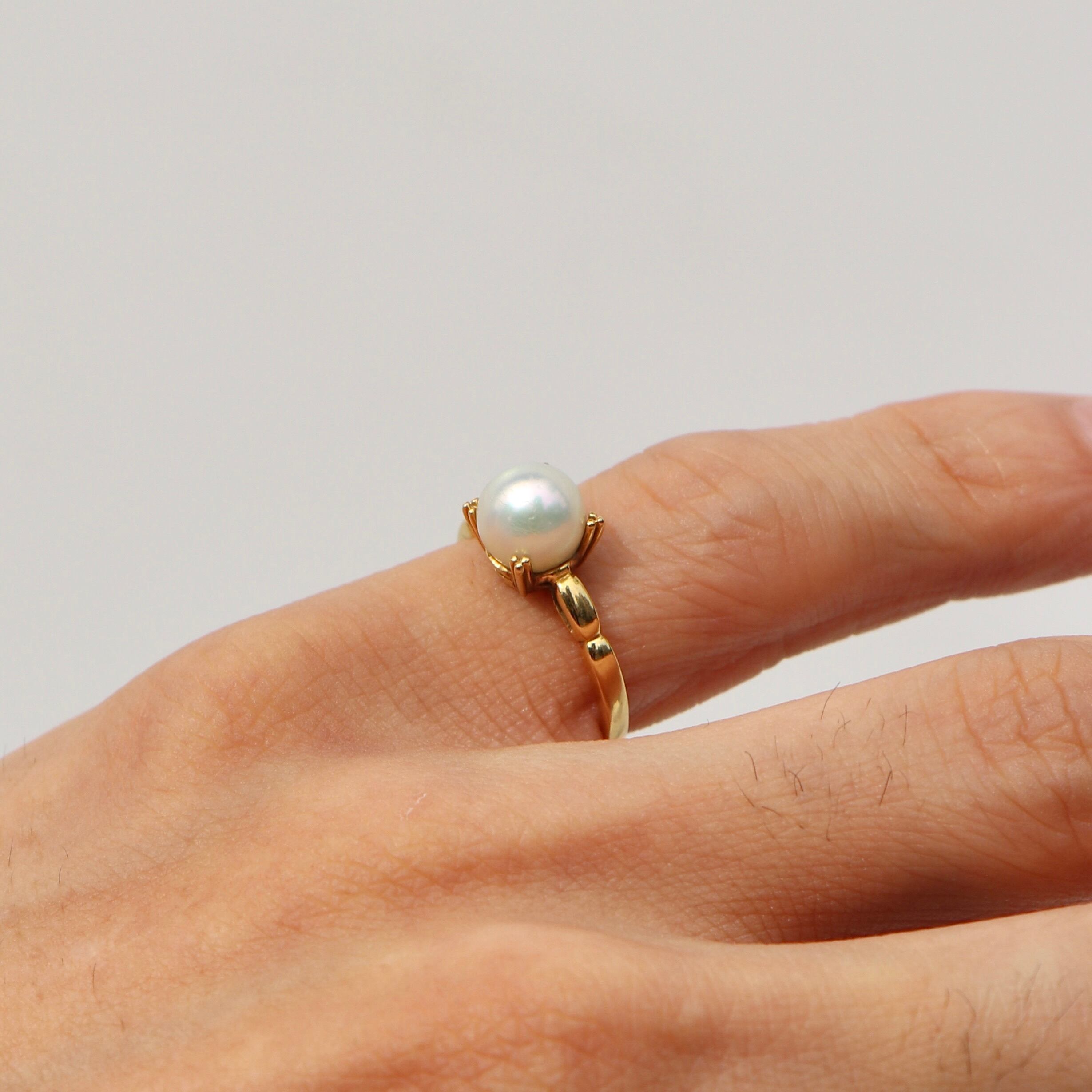 1678 ミキモトパールリングK18YGイエローゴールド9号 