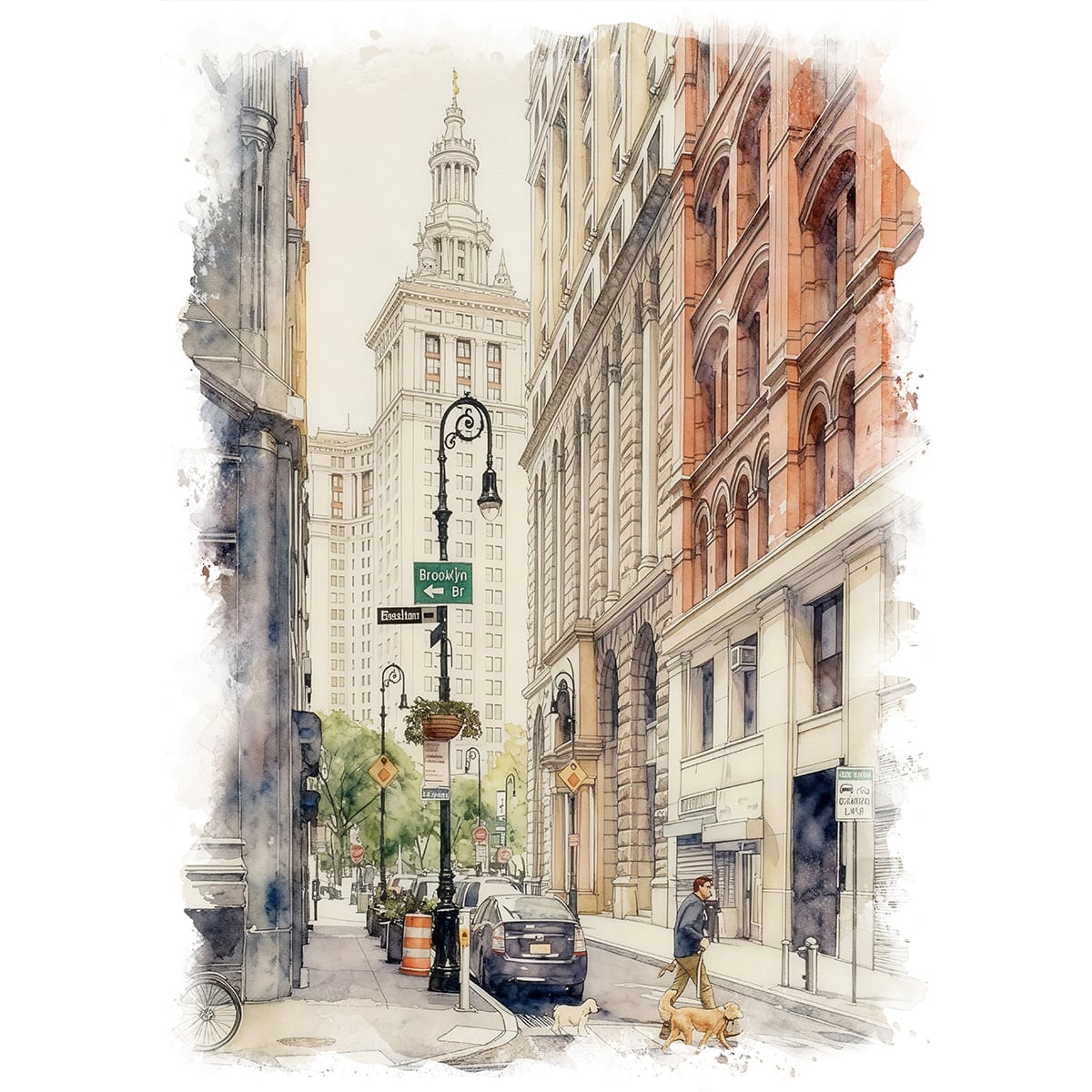 ニューヨークギャラリー　絵画 絵画 風景画(街並み) アメリカニューヨーク 金融街 ビークマン