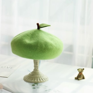 グリーンアップルベレー帽　E00367
