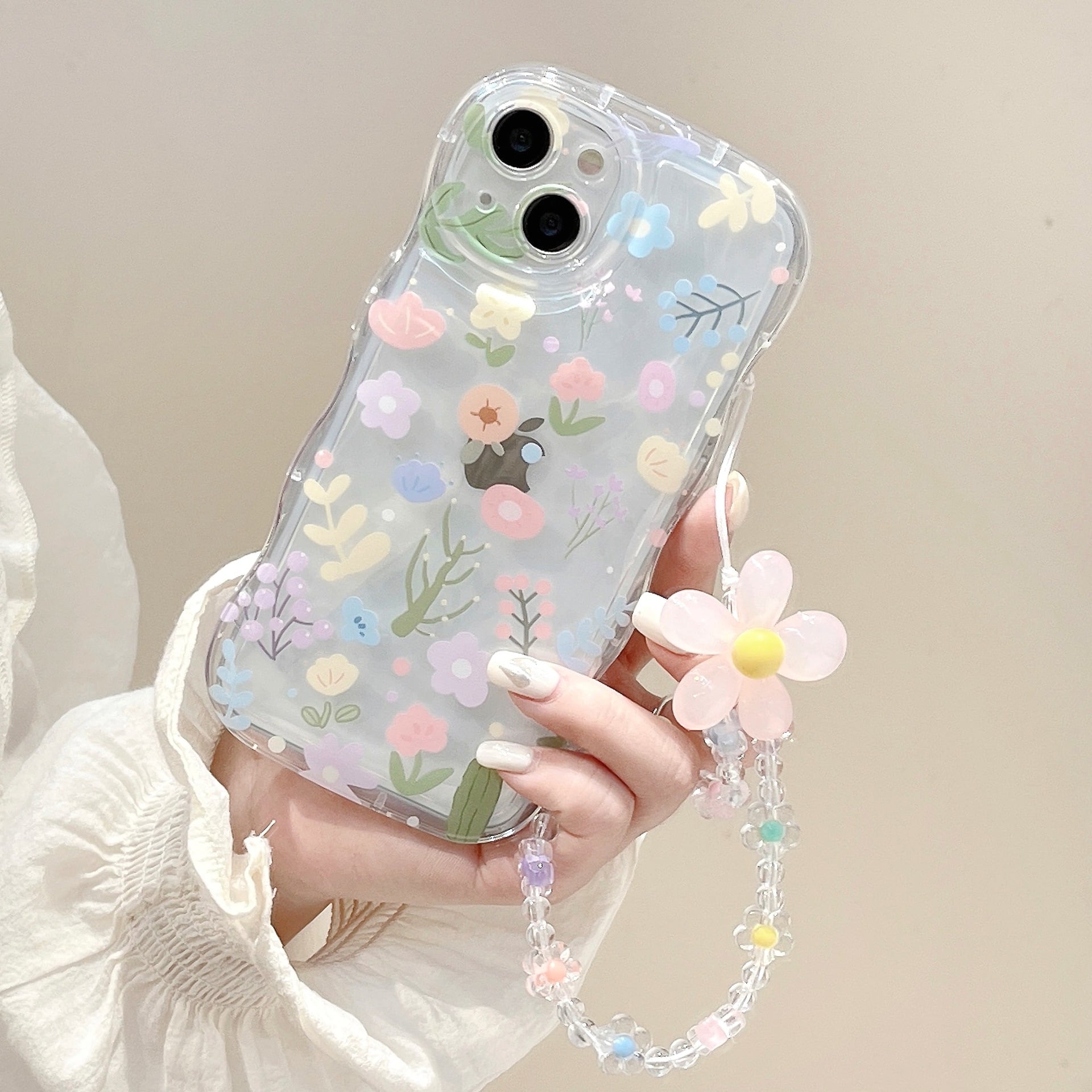 新型iPhone15対応】お花づくし◎フラワー柄 クリアケース 人気