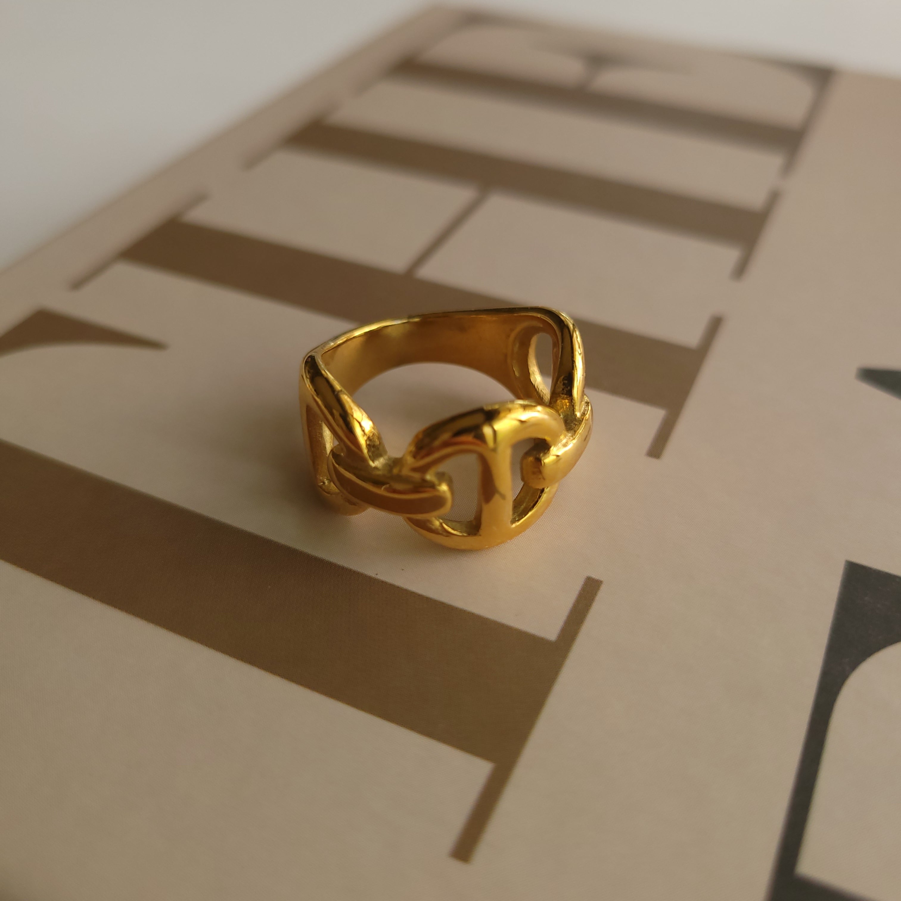 013 Gilded Link Ring｜アンカーチェーン デザイン ゴールド
