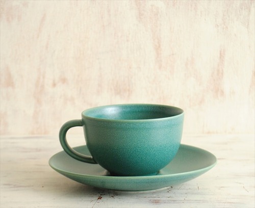 ARABIA アラビア 24h 希少色 カップ&ソーサー マットグリーン 北欧食器 フィンランド ヴィンテージ アンティーク it1079