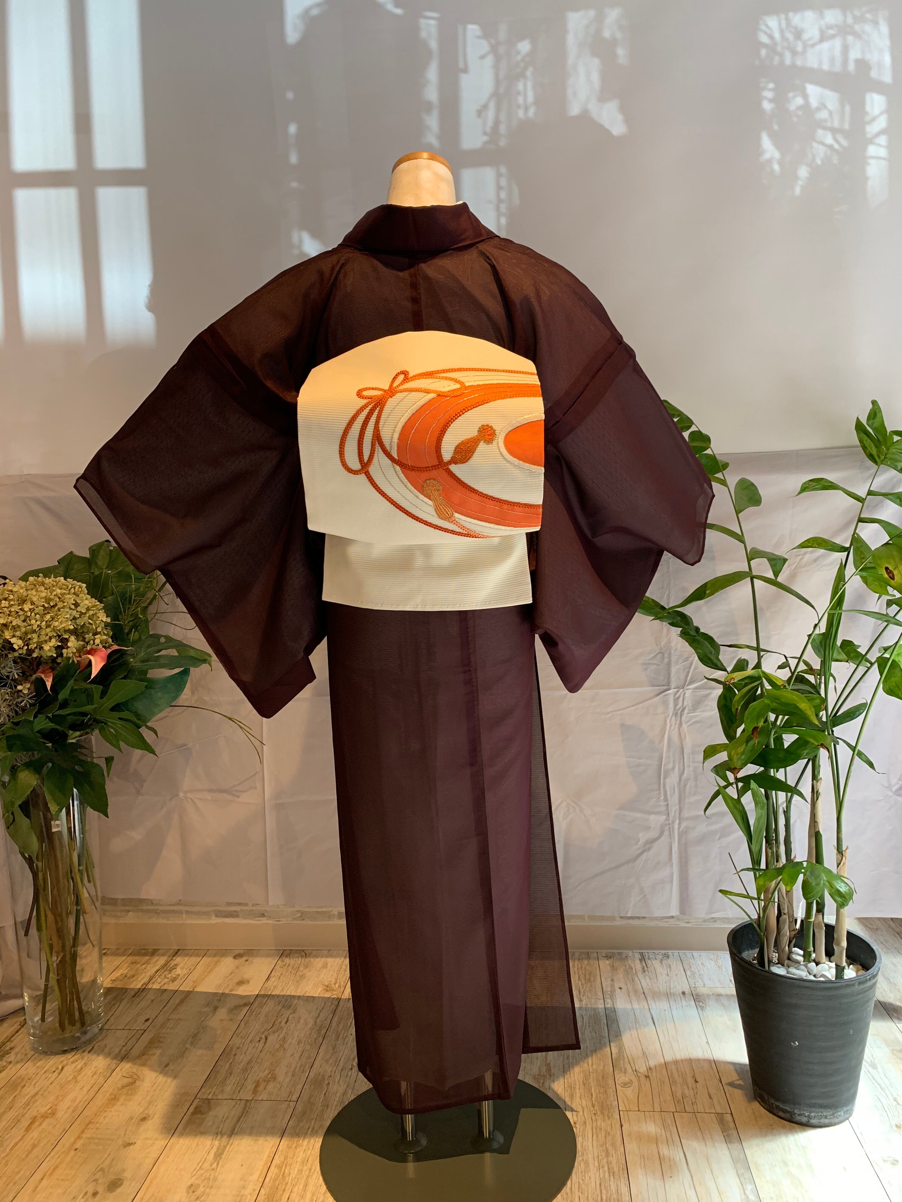 607夏物絽の色無地(紫)長襦袢付き | 京町家サロン こいやまCafe