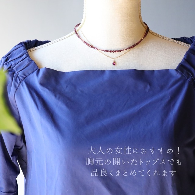 極上カット！ロードライトガーネット 秋色グラデーションネックレスセット｜選べる金具 SUS316 14Kgf