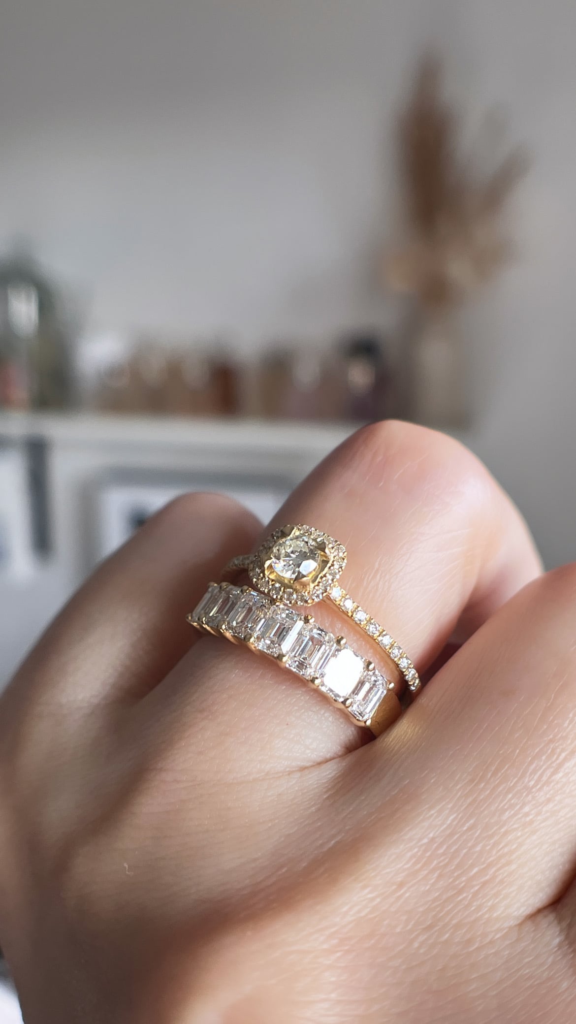 ダイヤモンド ヘイローリング 0.207 ct K18イエローゴールド チェカ