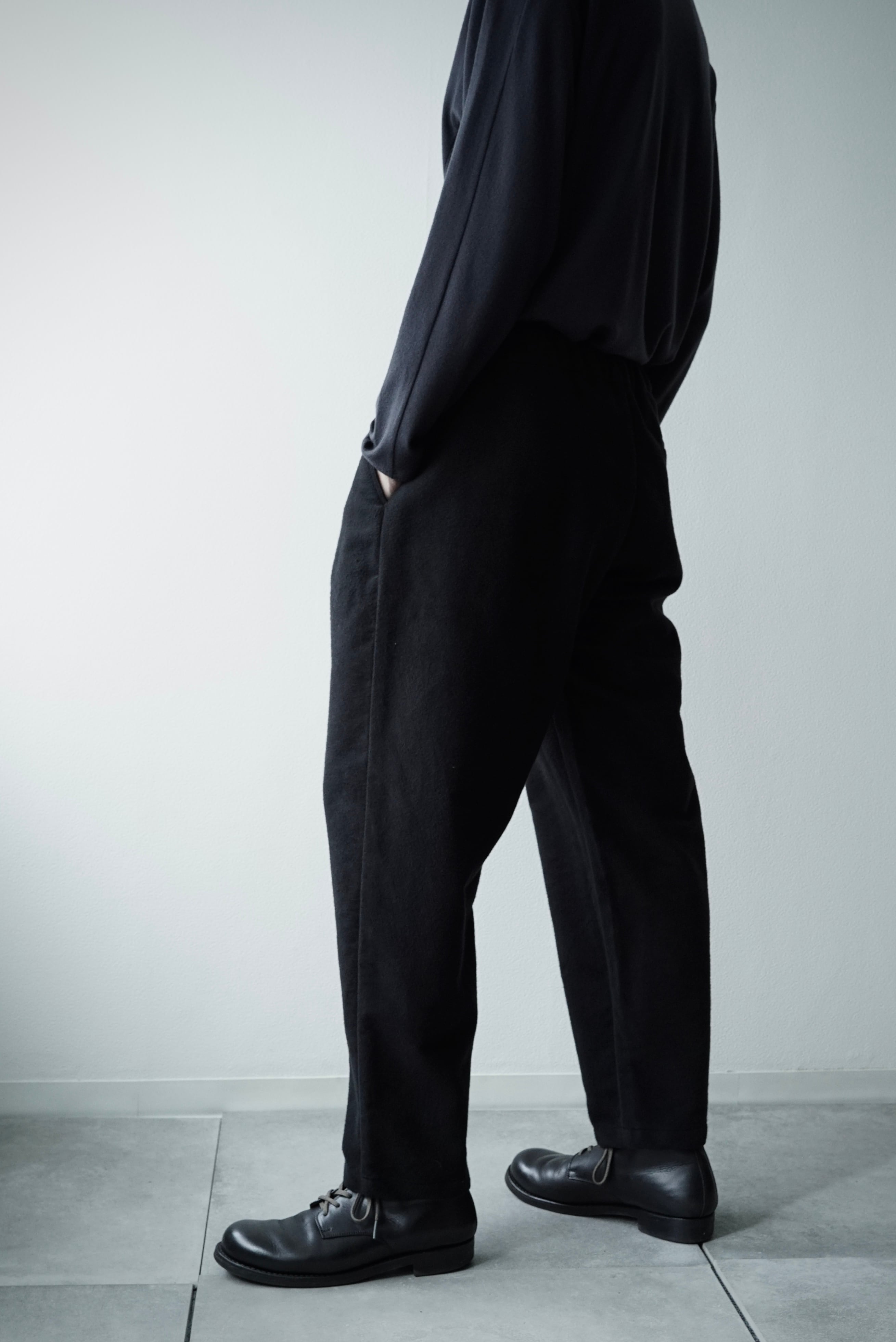 Cotton/Silk Mole Skin / P/T Easy Pants_Ⅱ (Napped_BLACK) | C O L I N A