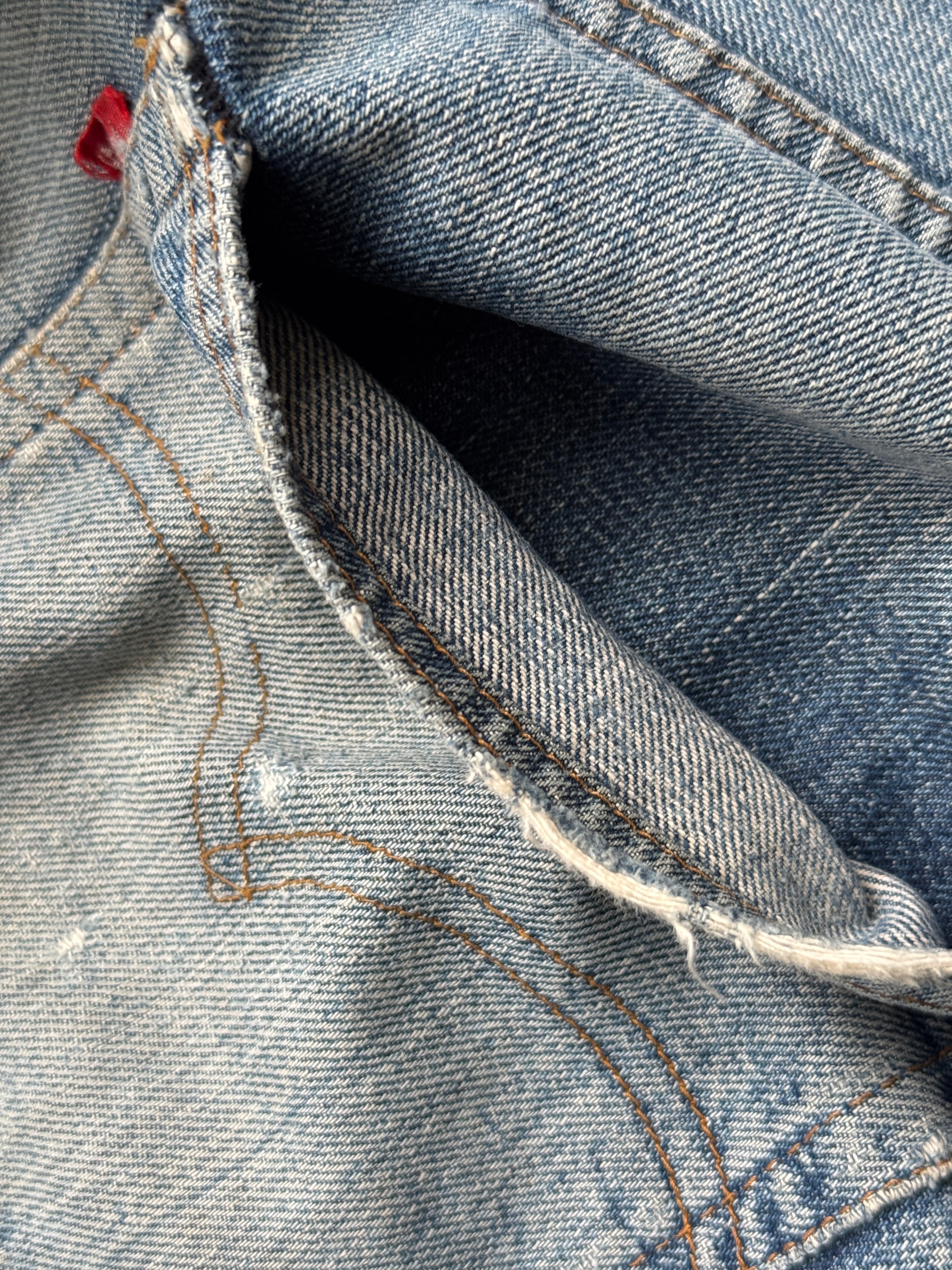 70's Vintage Levi's 501 66 Single Patchwork Denim Jeans | KLIPP