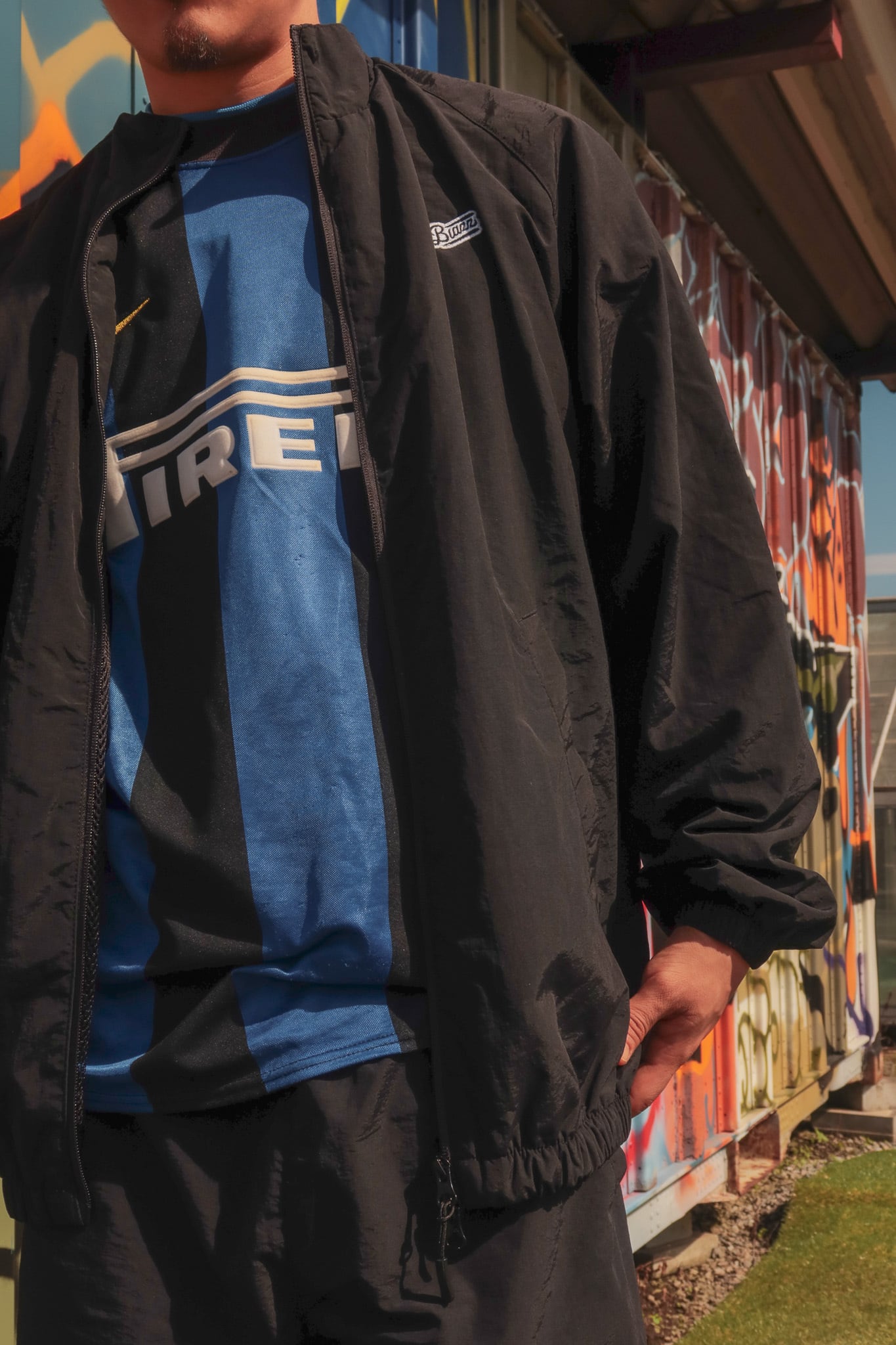 Logo Reflector Nylon Training Jacket [BLACK] | blazz works