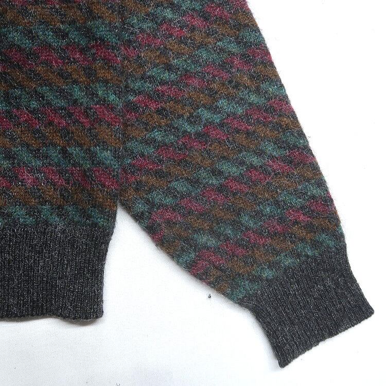 古着 80年代 USA製 LORD JEFF 総柄 ウールニット セーター 表記：XL