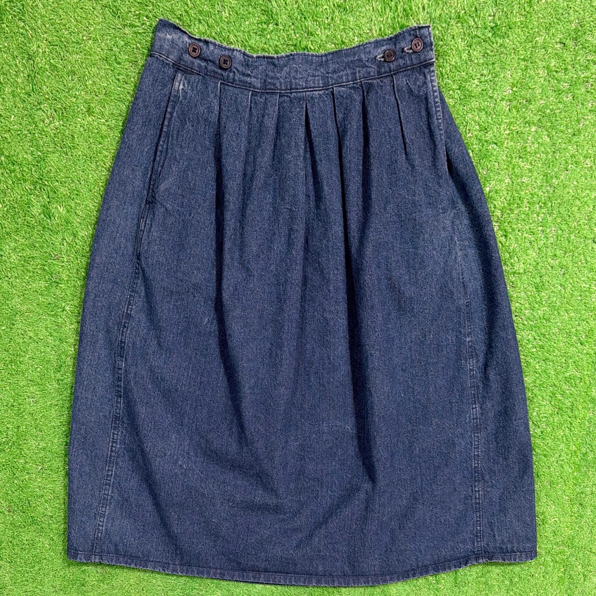 Lady's】 90s デニムスカート / アメリカ製 USA製 90年代 古着 ミディ