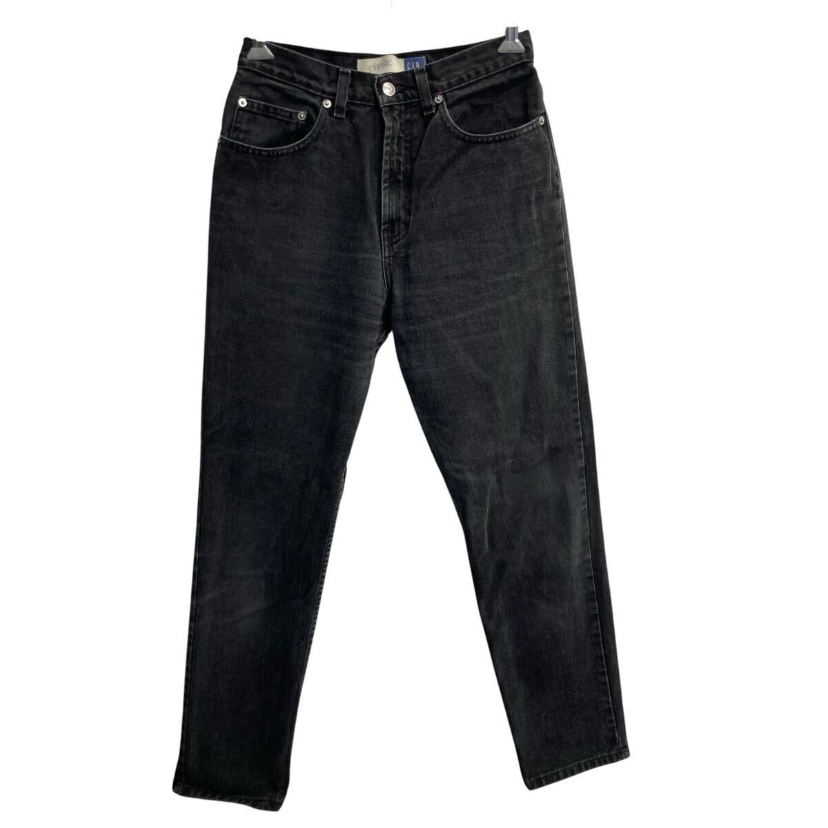 00s～ GAP レディース デニムパンツ 8 ブラック ギャップ ジップアップ