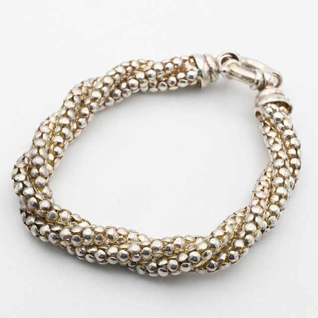 Multiple Twisted Beads Design Link Bracelet / Italy