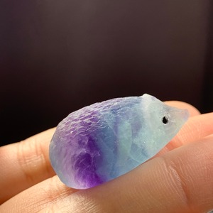 2.ブルーグリーン×パープルフローライトハリネズミさん