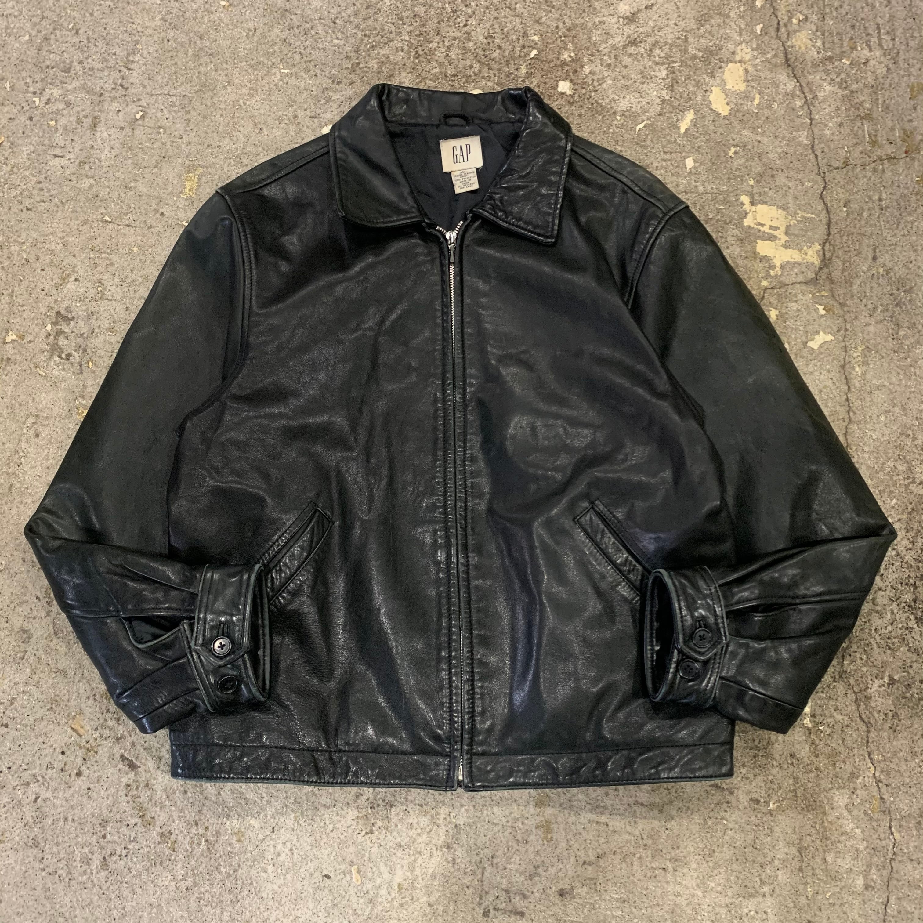 OLD GAP LEATHER JACKET 00s着丈60cm - レザージャケット