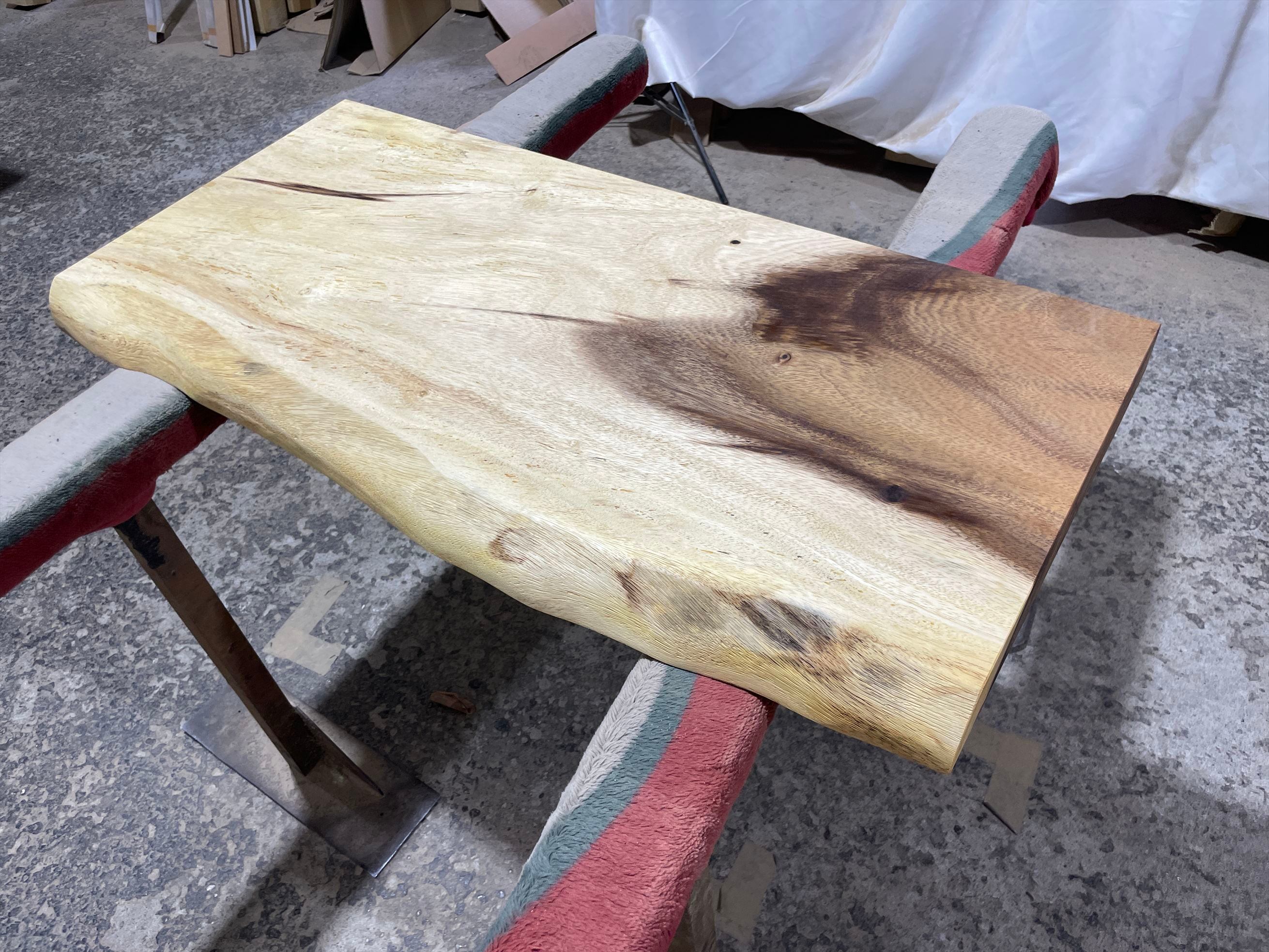 モンキーポッド9620 一枚板無垢 乾燥材 980x450-470x50mm カウンター