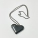 Vintage Hematite Heart Pendant Necklace