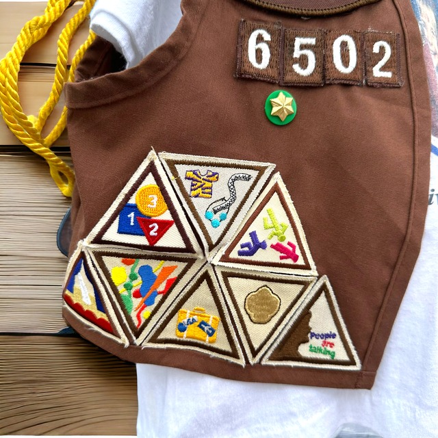 【KIDS】vintage patches vest size:small ※2歳以上〜