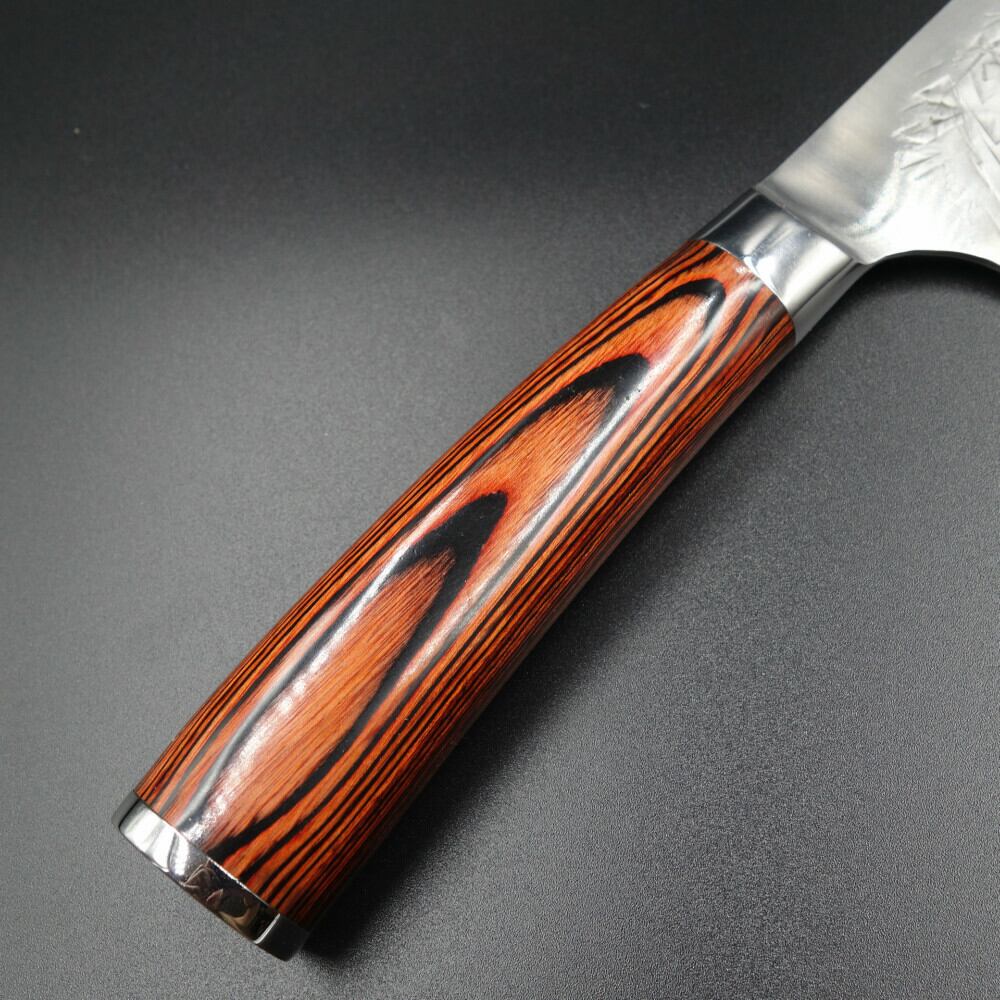 越前数馬作三徳包丁 ステンレス鋼 15cm 木製ハンドル(粉末ハイス鋼