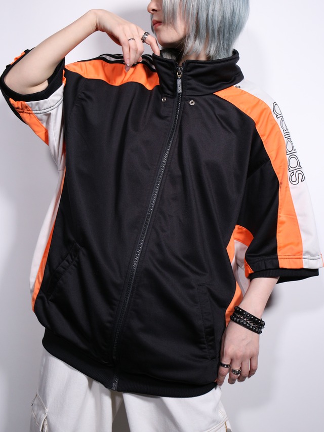 "adidas" asymmetry sleeve design s/s track jacket