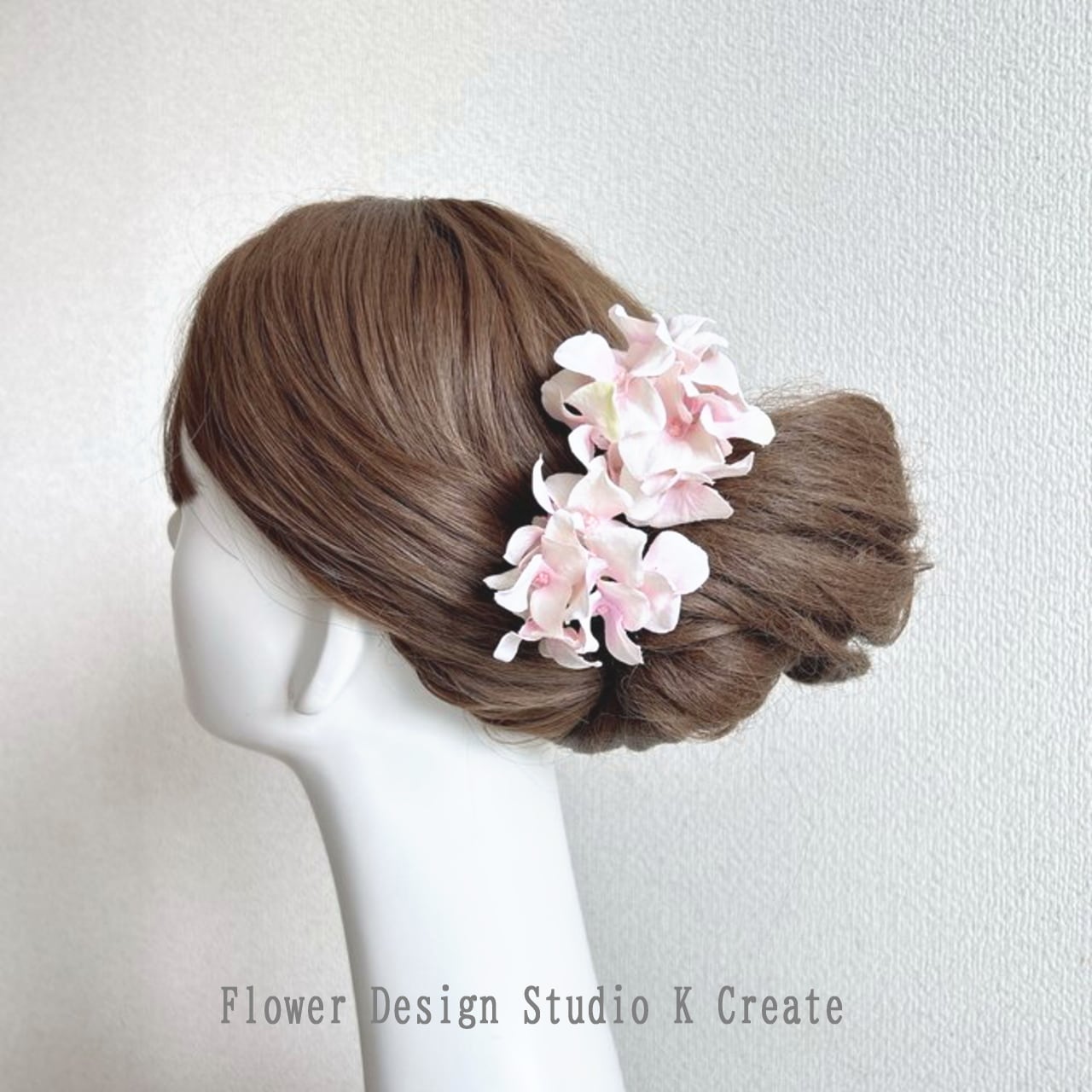 優しい色の紫陽花のUピン(エクリュピンク3本) 結婚式 入学式 卒業式 髪飾り 紫陽花 あじさい アジサイ ピンク ヘッドピース ヘッドドレス 髪飾り 成人式 袴 振袖 着物