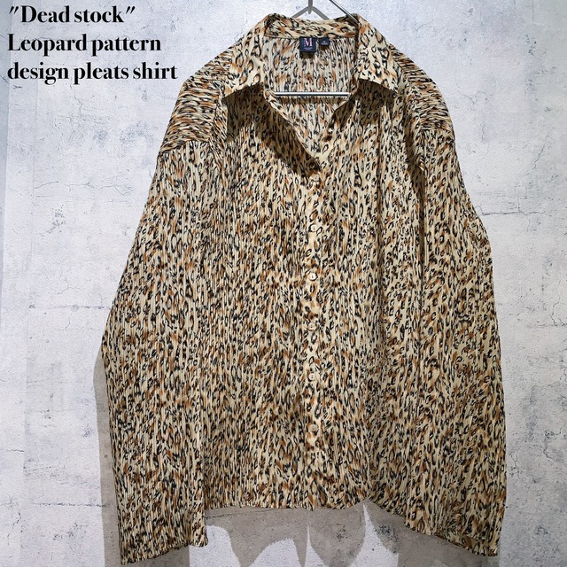 "Dead stock"Leopard pattern design pleats shirt