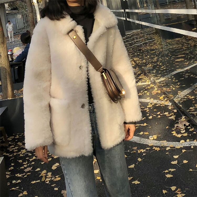 万能なデザインが人気の秘密です 韓国ファッション ラペル チェスターコート シンプル ギャザリング