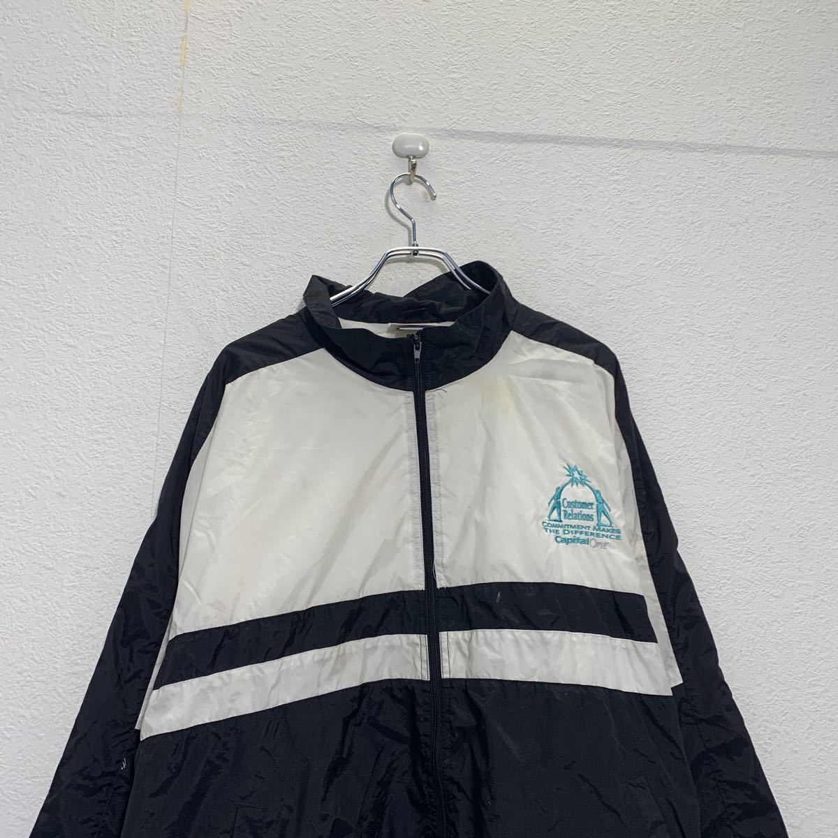 HART WELL ジップアップ ナイロンジャケット XXL ホワイト ブラック