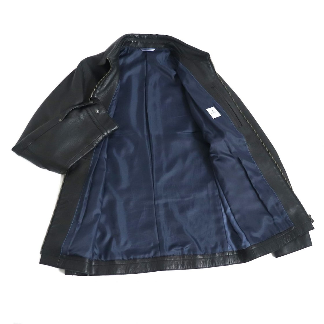美品□LANVIN en Bleu/ランバンオンブルー 裏地ストライプ柄 WZIP  