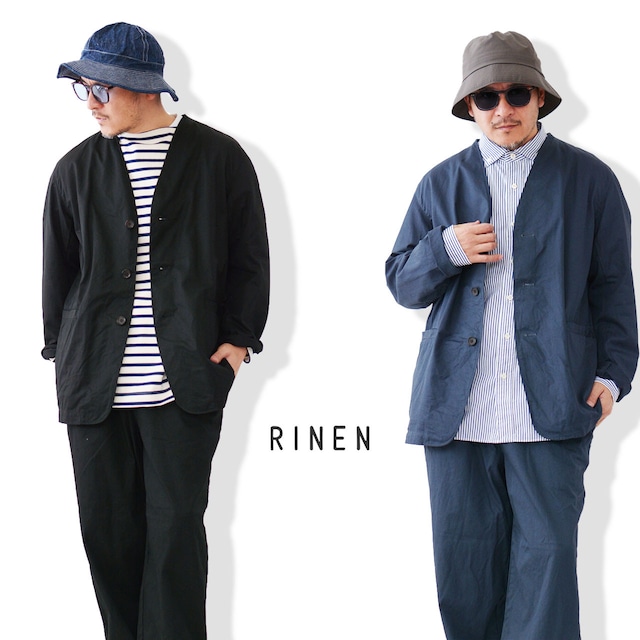 RINEN [リネン] 80/2スーピマギャバ ノーカラージャケット [R29400] ノーカラージャケット・ジャケット・スーピマコットン・コットンジャケット・MEN'S / LADY'S [2024SS]