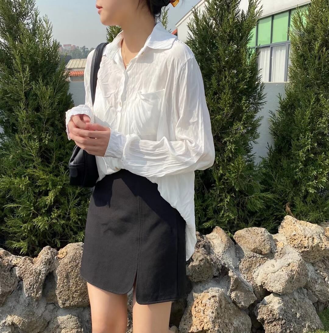 シワ加工　とろみシャツ　AJ2205-609