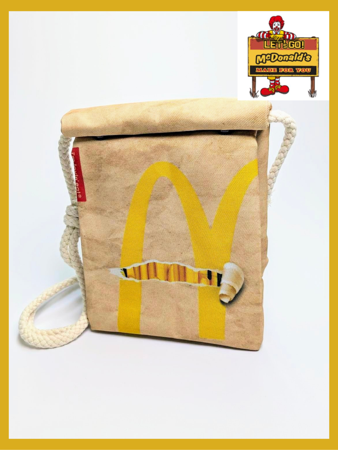 ロープショルダーバッグ【マクドナルド McDonald】紙袋風 〚アメリカン雑貨 アメトイ〛