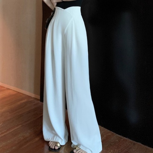 2色／ハートハイウエストタックパンツ ・12200