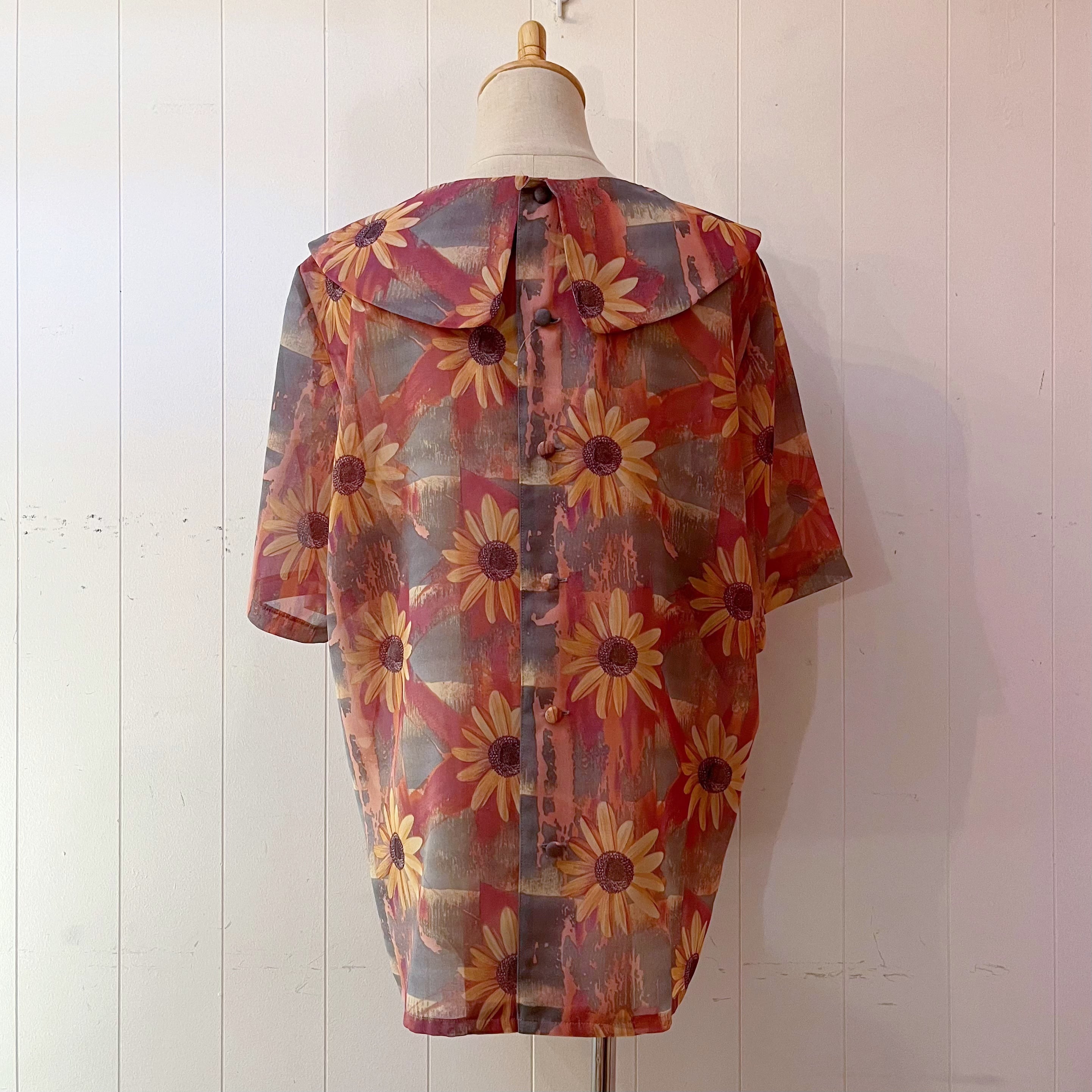 sunflower sheer blouse