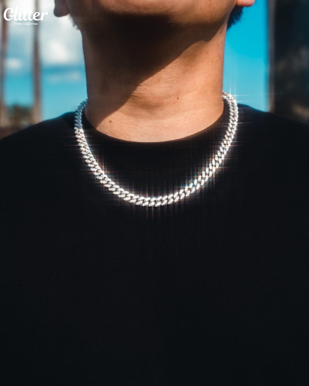 Iced Out Cuban Chain 【8.5mm】 | Glitter Iced Out Cuban Chain 【8.5mm】 | Glitter