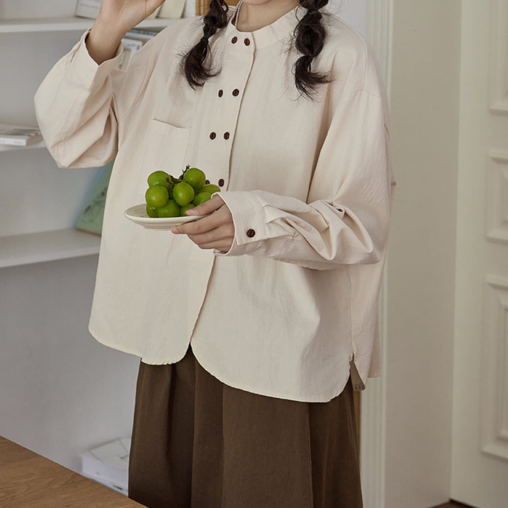 スタンドカラーボタンシャツ M1761