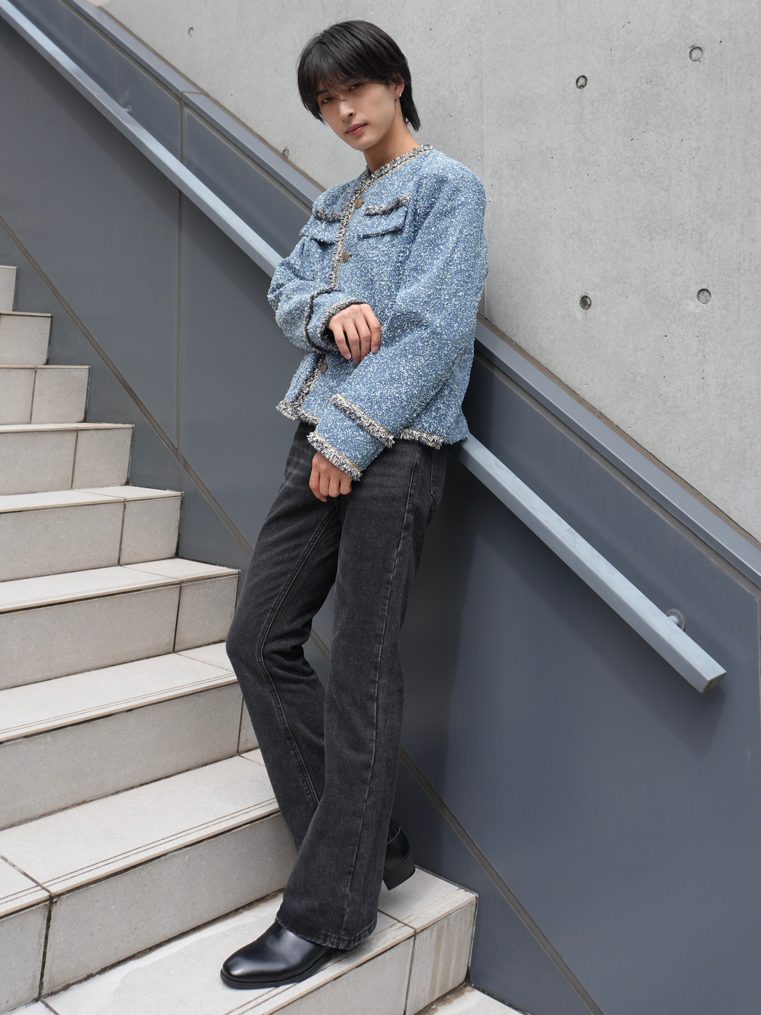 ALUDE SELECT】blue laxury tweed jacket | 【ALUDE】韓国メンズ