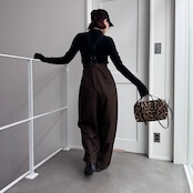 2025くしゅモック指穴knit/ブラック