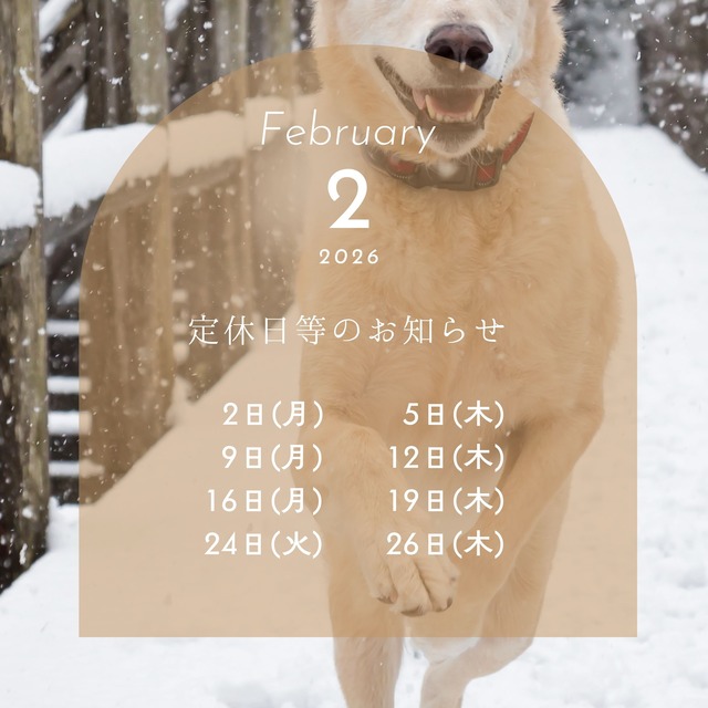 定休日等のお知らせ